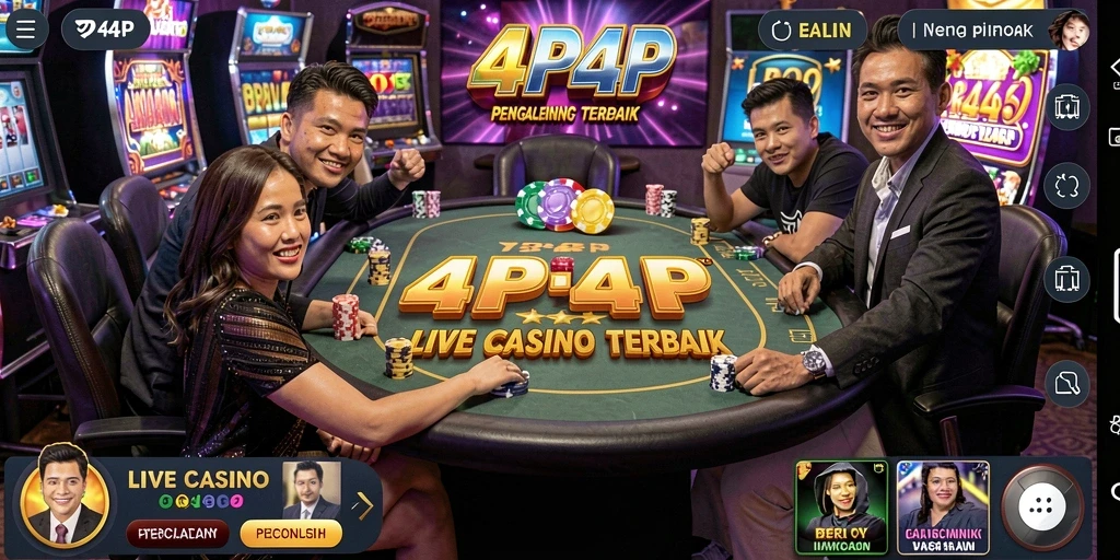 Tampilan gameplay Live Casino yang menarik dan interaktif di 4P4P.