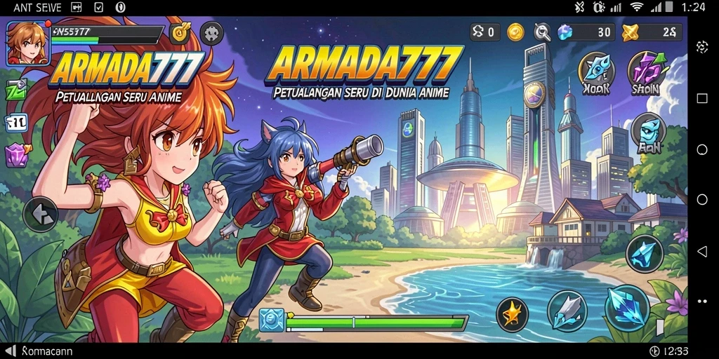 Tampilan menarik dari gameplay ARMADA777 dengan karakter Anime.