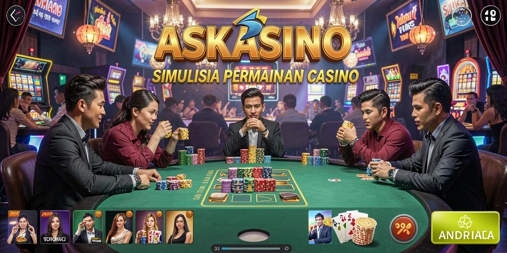 Tampilan gameplay yang menarik dari ASKASINO dengan suasana kasino virtual.