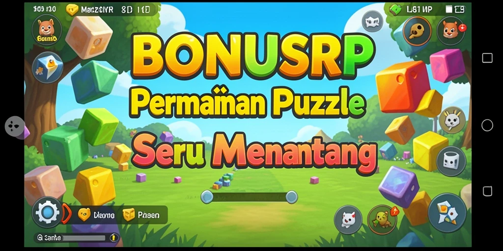 Tangkapan layar menunjukkan gameplay menarik BONUSRP dengan berbagai teka-teki.