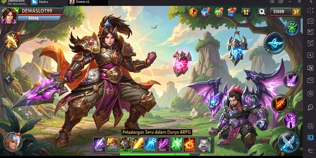 Screenshot gameplay DEWASLOT99 menampilkan aksi pertarungan yang mendebarkan.