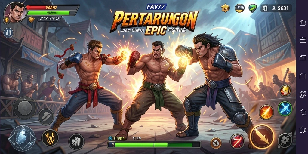 Screenshot gameplay FAV77 menampilkan aksi pertarungan yang mendebarkan.