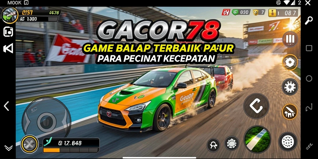 Tangkapan layar GACOR78 menampilkan aksi balapan yang mendebarkan.