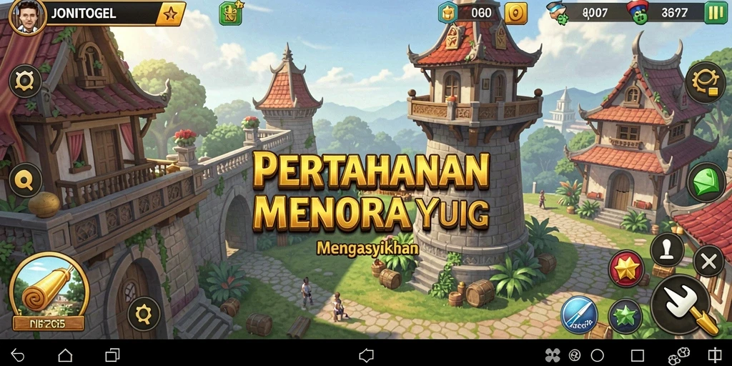 Tampilan gameplay seru dari JONITOGEL dalam Tower Defense.