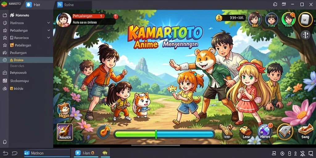 Screenshot menunjukkan aksi seru dalam game Anime KAMARTOTO.