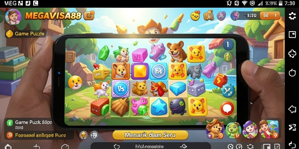 Screenshot gameplay MEGAVISA88 yang menunjukkan tantangan puzzle.