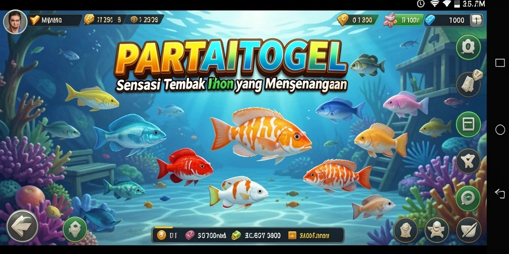 Screenshot gameplay PARTAITOGEL yang seru dalam menembak ikan.