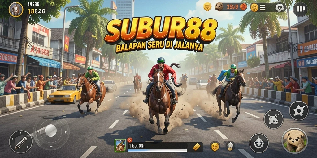 Tampilan seru dari gameplay balapan dalam SUBUR88.