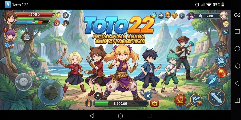Tampilan gameplay seru dari TOTO22 yang menggambarkan karakter anime.